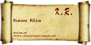 Kunos Róza névjegykártya